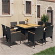 vidaXL Dining Set in Black and in Brown