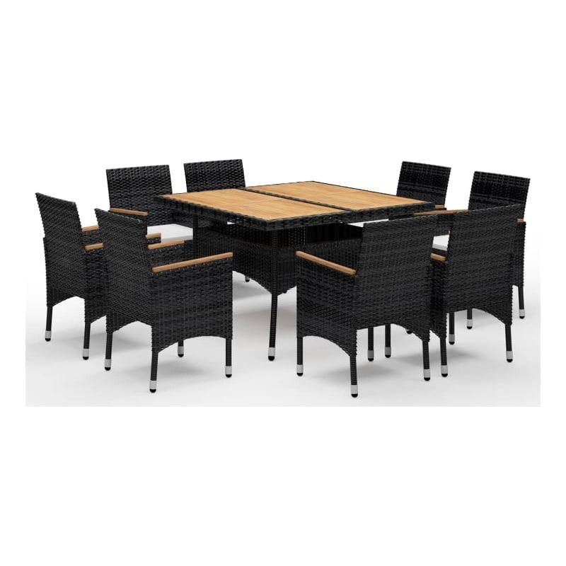 vidaXL Dining Set in Black and in Brown