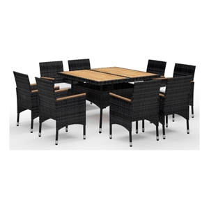 vidaXL Dining Set in Black and in Brown