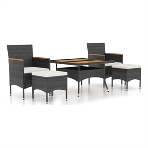 vidaXL Garden Dining Set in Black
