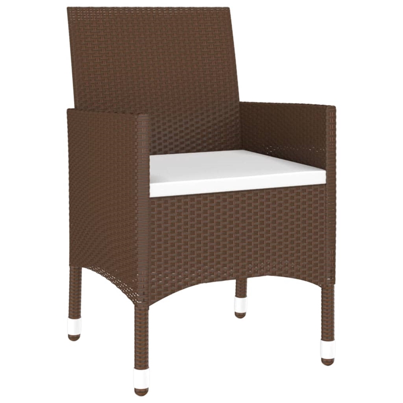 vidaXL Garden Dining Set in Brown/Cream White