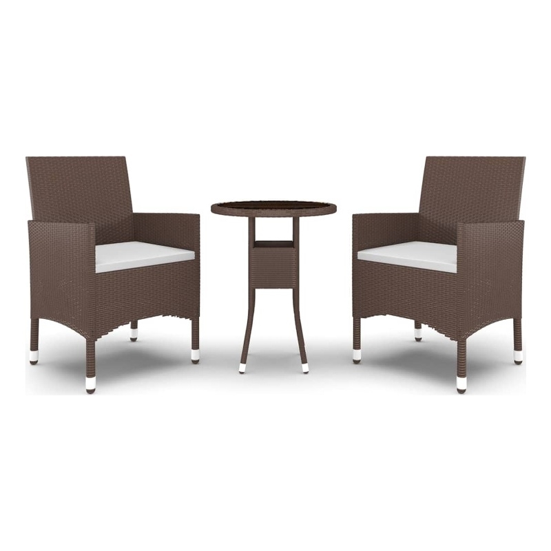 vidaXL Garden Dining Set in Brown/Cream White