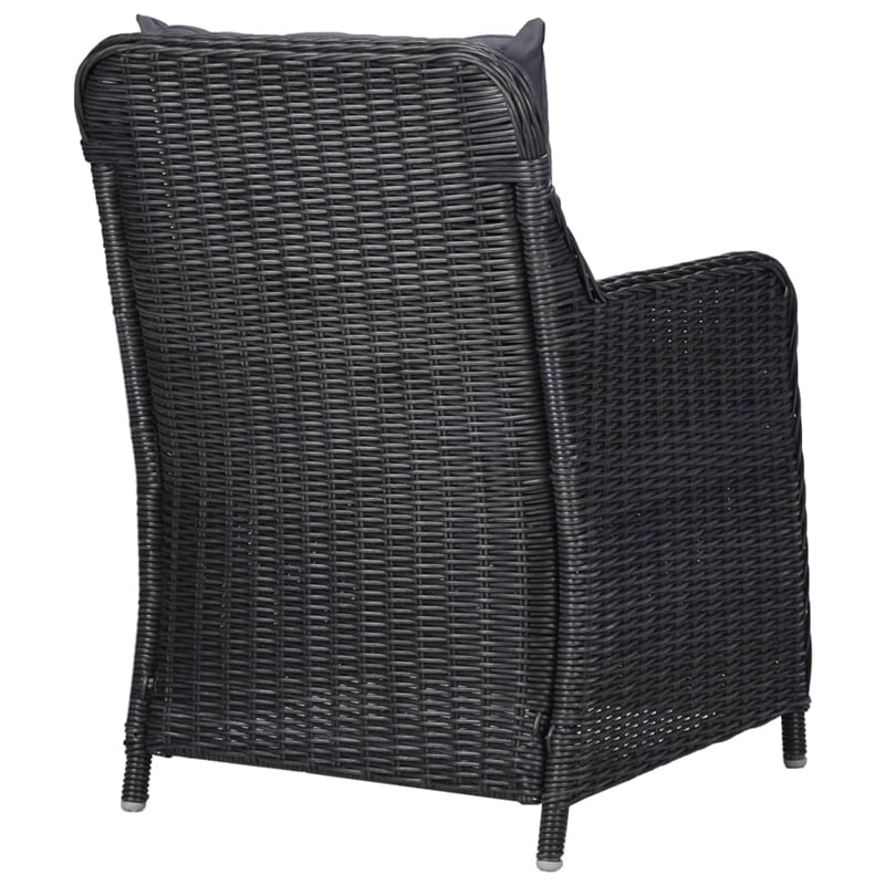 vidaXL Dining Set in Black and in Dark Grey