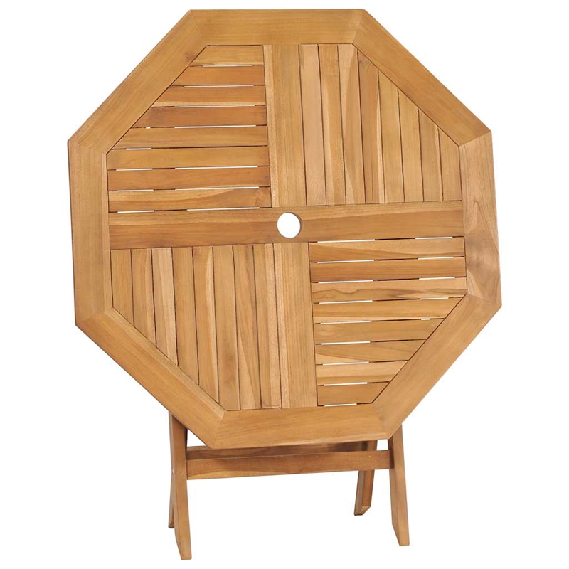 vidaXL Teak Wood Garden Dining Set in Warm Brown