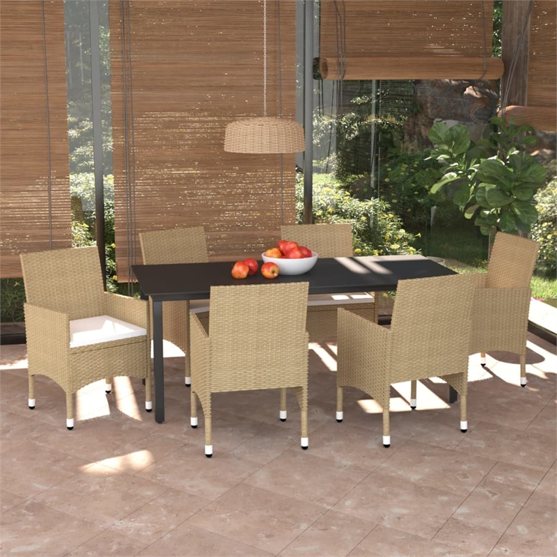 vidaXL Dining Set in Beige