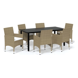 vidaXL Dining Set in Beige
