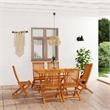 vidaXL Solid Teak Wood Medium Foldable Garden Dining Set in Warm Brown