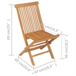 vidaXL Solid Teak Wood Medium Foldable Garden Dining Set in Warm Brown