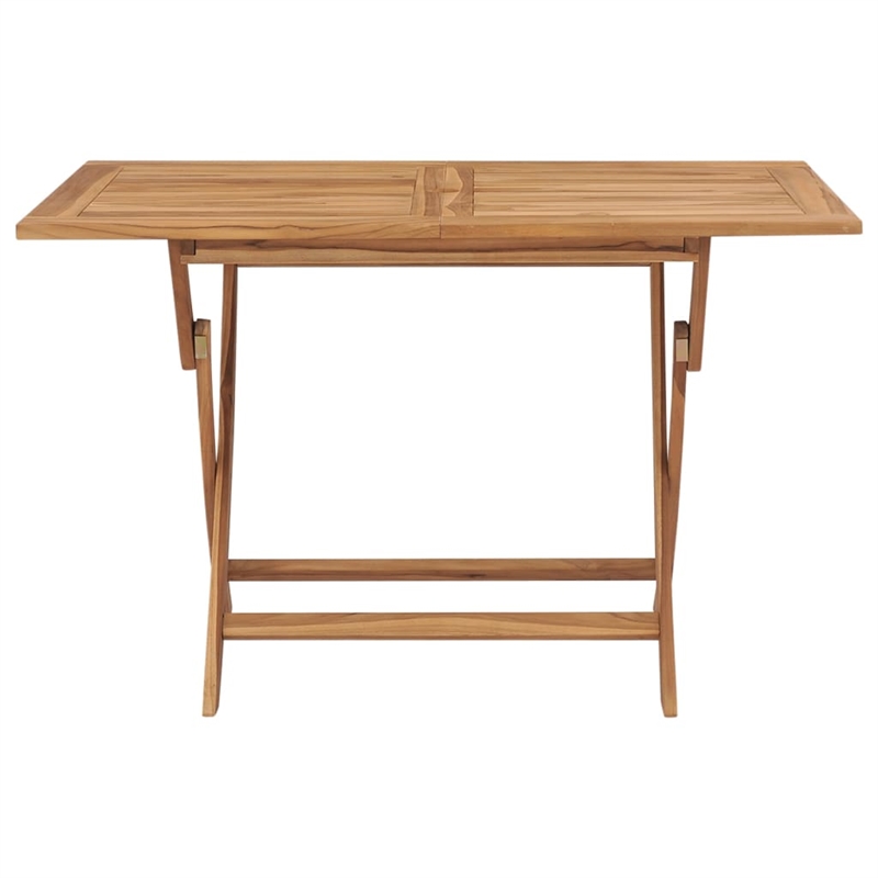 vidaXL Solid Teak Wood Medium Foldable Garden Dining Set in Warm Brown