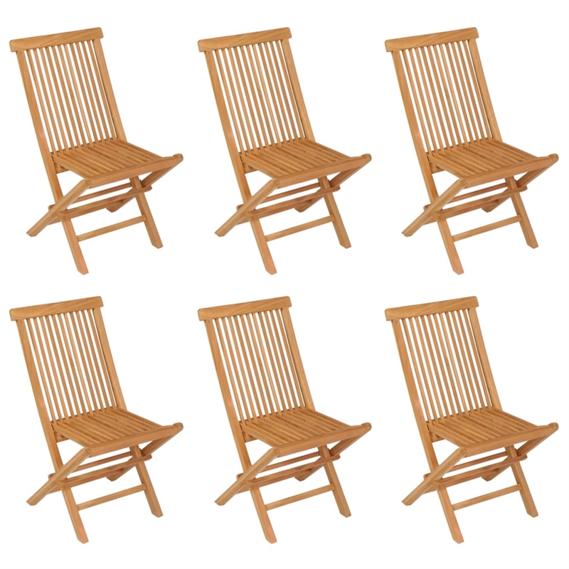 vidaXL Solid Teak Wood Medium Foldable Garden Dining Set in Warm Brown