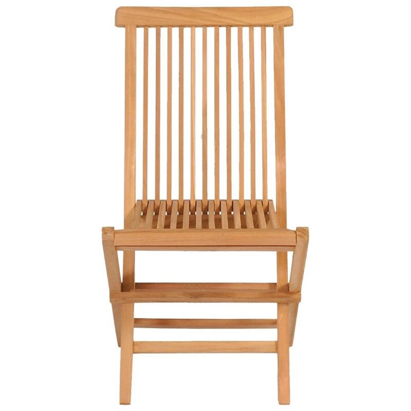 vidaXL Solid Teak Wood Medium Foldable Garden Dining Set in Warm Brown