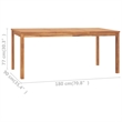 vidaXL Solid Teak Wood Large Garden Dining Set in Natural