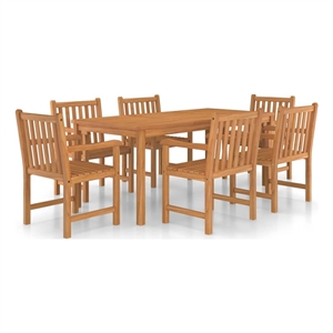 vidaXL Solid Teak Wood Large Garden Dining Set in Natural