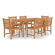 vidaXL Solid Teak Wood Large Garden Dining Set in Natural