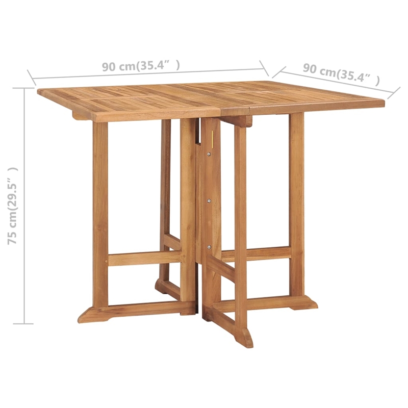 vidaXL Teak Wood Medium Outdoor Dining Set in Natural