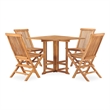 vidaXL Teak Wood Medium Outdoor Dining Set in Natural