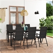 vidaXL Glass Medium Foldable Garden Dining Set in Black