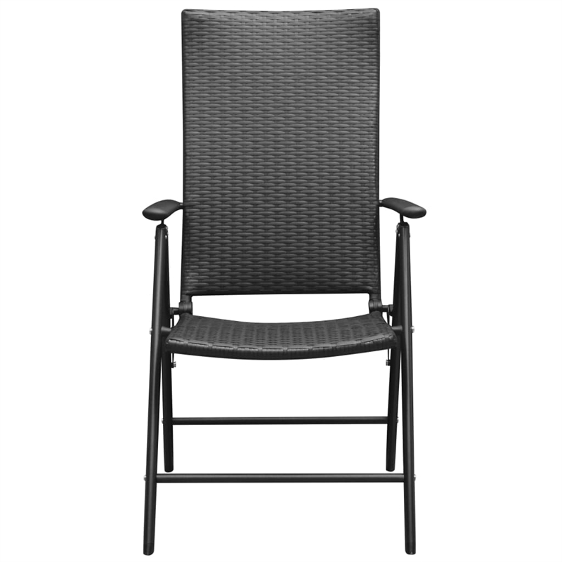 vidaXL Glass Medium Foldable Garden Dining Set in Black