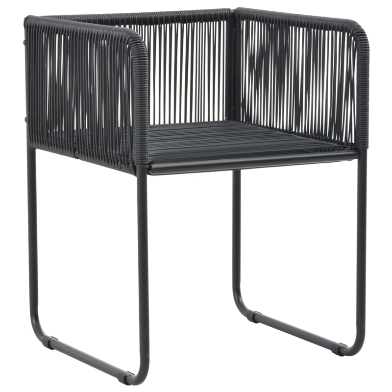 vidaXL PVC Rattan/Powder-Coated Steel/WPC/Aluminum Dining Set in Black