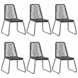 vidaXL PVC Rattan/Powder-Coated Steel/Aluminum Dining Set in Black