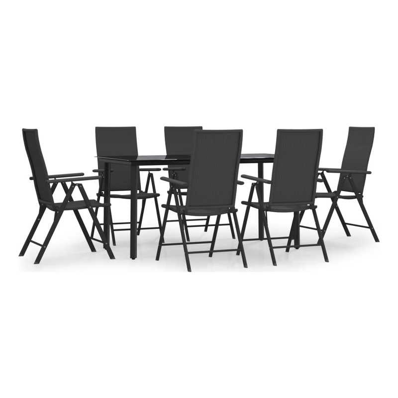 vidaXL PE Rattan Durable Garden Dining Set in Black