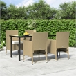vidaXL Garden Dining Set in Beige and in Black