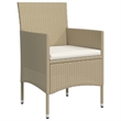 vidaXL Garden Dining Set in Beige and in Black