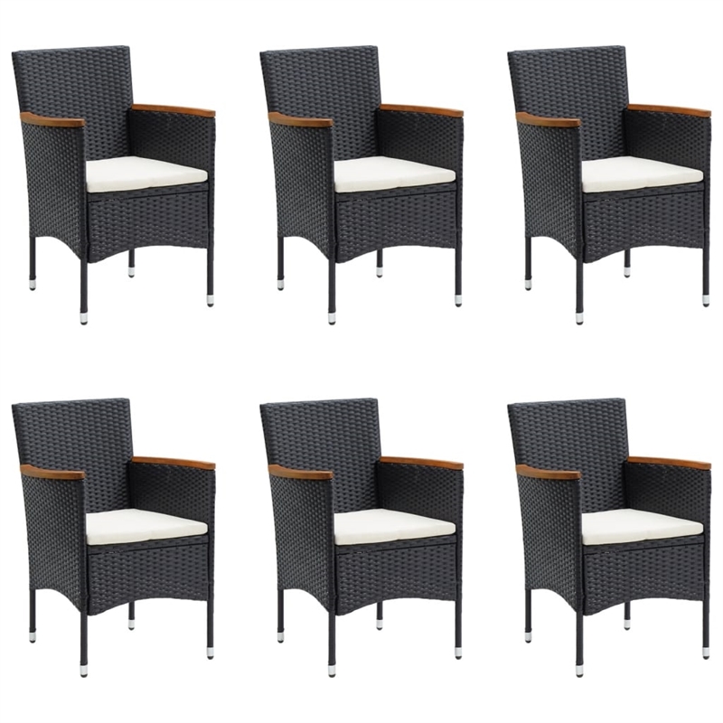 vidaXL Garden Dining Set in Black and Cream White