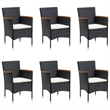 vidaXL Garden Dining Set in Black and Cream White