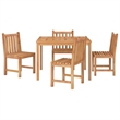 vidaXL Solid Teak Wood Medium Garden Dining Set Natural Wood