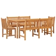 vidaXL Solid Teak Wood Large Durable Garden Dining Set in Brown