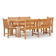 vidaXL Solid Teak Wood Large Durable Garden Dining Set in Brown