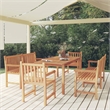 vidaXL Solid Teak Wood Medium Garden Dining Set Natural