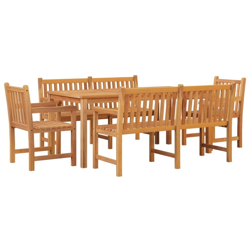 vidaXL Solid Teak Wood Medium Garden Dining Set Natural