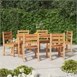 vidaXL Solid Teak Wood 6 Seater Durable Garden Dining Set Natural