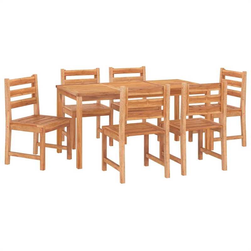 vidaXL Solid Teak Wood 6 Seater Durable Garden Dining Set Natural