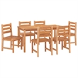 vidaXL Solid Teak Wood 6 Seater Durable Garden Dining Set Natural