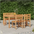 vidaXL Fine Sanded Teak Hardwood Medium Garden Dining Set in Natural