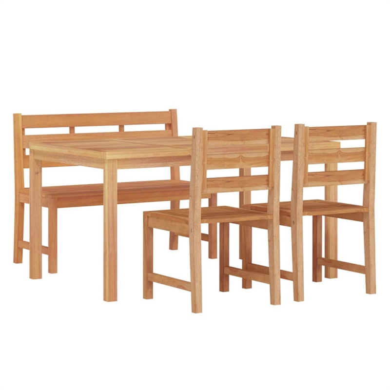 vidaXL Fine Sanded Teak Hardwood Medium Garden Dining Set in Natural