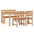 vidaXL Fine Sanded Teak Hardwood Medium Garden Dining Set in Natural
