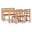 vidaXL Fine Sanded Teak Hardwood Medium Garden Dining Set in Natural