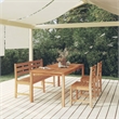 vidaXL Fine Sanded Teak Hardwood Garden Dining Set in Natural