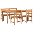 vidaXL Fine Sanded Teak Hardwood Garden Dining Set in Natural