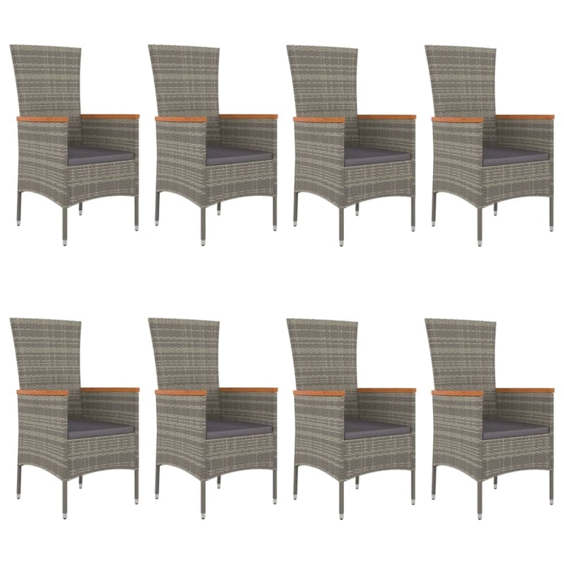 vidaXL Garden Dining Set in Gray