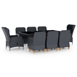 vidaXL Outdoor Dining Set in Dark Grey/Black