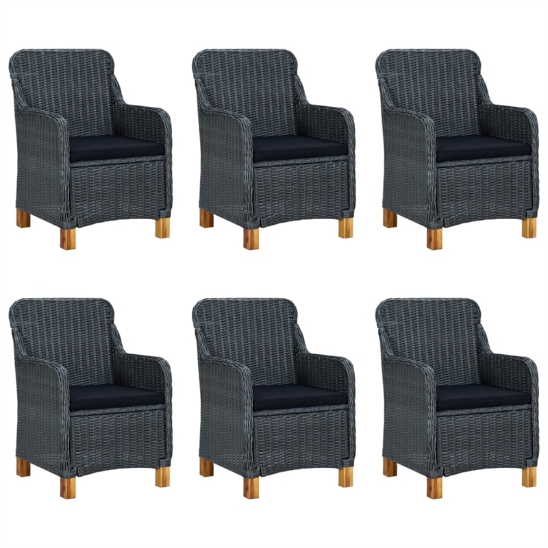 vidaXL Outdoor Dining Set in Dark Grey/Black