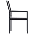 vidaXL Powder-Coated Steel/PVC Hollow Rattan Dining Set in Black