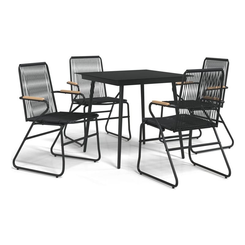 vidaXL Garden Dining Set in Black