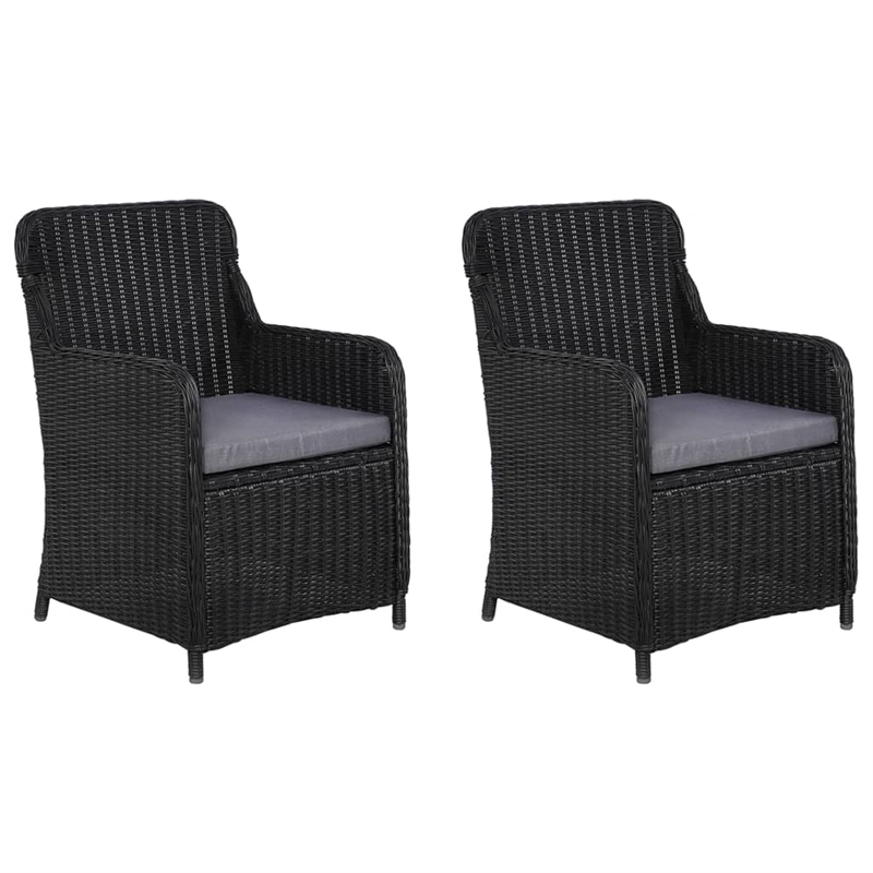 vidaXL Dining Set in Black/Dark Grey/Natural Wood