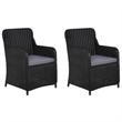 vidaXL Dining Set in Black/Dark Grey/Natural Wood